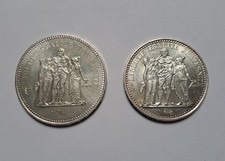 Francia 10 e 50 franchi francesi Hercule Ercole in argento silver 900 gr. 55