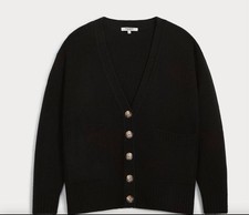 NEKED Cashmere LAUREN CARDIGAN IN CASHMERE CON BOTTONI Taglia M Nero