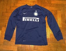 Felpa inter, logo nike cucito color blu notte taglia M bambino.