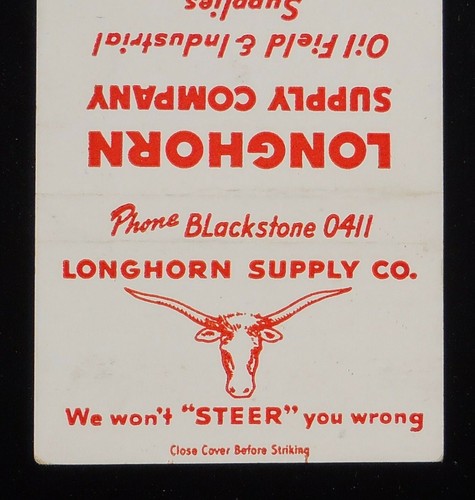 1950s longhorn supply oil - 1950s, co.