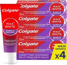 Colgate Dentifricio Sbiancante Max White Purple Reveal 4 Confezioni Da 75 Ml 🦷