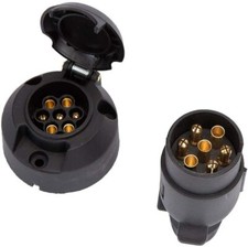SPINA E PRESA A 7 POLI IN PLASTICA PER RIMORCHIO CARRELLINO 12V CONNETTORI AUTO