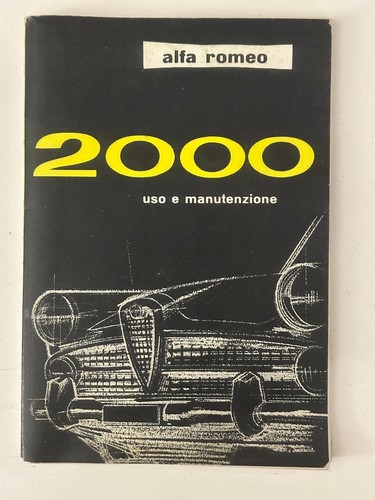 Alfa romeo 2000 - alfa, libretto