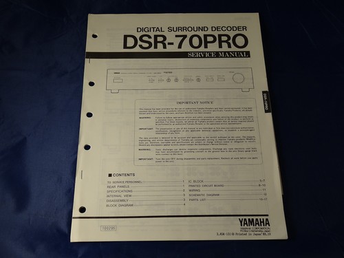 Yamaha dsr 70pro manuale - dsr-70pro,