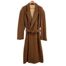 Trench coat vintage Schneiders Salzburg taglia UK 44 XL lana cashmere marrone con cintura