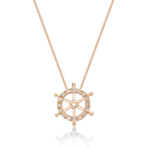 Mini ciondolo ruota nave - , oro
