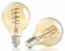 LAMPADINA LED VETRO AMBRATO A FORMA GLOBO LED 4W 2200K 380 LUMEN ILLUMIA