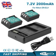 2 pezzi batteria 2Ah EN-EL9 +