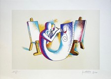 Mark KOSTABI l'atelier del pittore  2000 litografia originale firmata