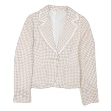 Giacca Donna Beige Tweed Con