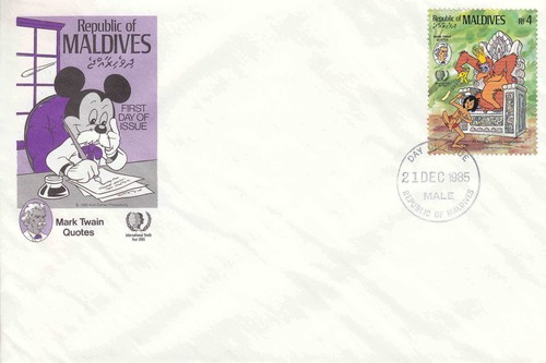 Maldive 1985 disney fdc - 1985,