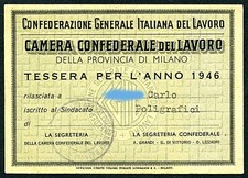 Tessera sindacale i l - sindacale, c.g.i.l