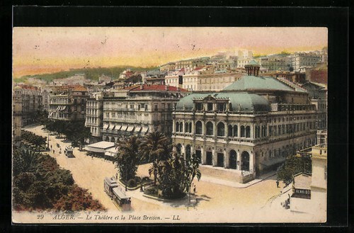 Cartolina alger théatre - alger,,