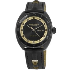 Nuovo Orologio Uomo Hamilton American Classic Pan Europ Automatico Quadrante Nero H35425730
