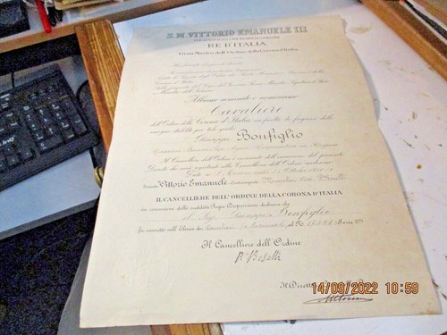Diploma nomina cavaliere - nomina,