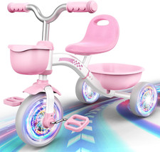 Triciclo Bambina per 2 3 4 5 Anni, Triciclo Evolutivo Da 1 a 5 Anni Con Cestello