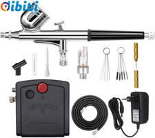 Aerografo Professionale Kit con Mini Compressore Aerografo Set, Aerografo Doppia