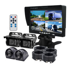 Monitor 7" HD Quad Split per Camper Camion + 4 Telecamere Visione Notturna Lato Anteriore