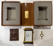 MATTHEW NORMAN LONDON Swiss Brass Carriage Clock 1754 + Box, Key Runs slow