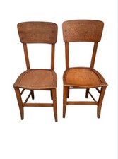 Coppia Di  Sedie Da Ostetia Degli Anni 40/50 In Legno