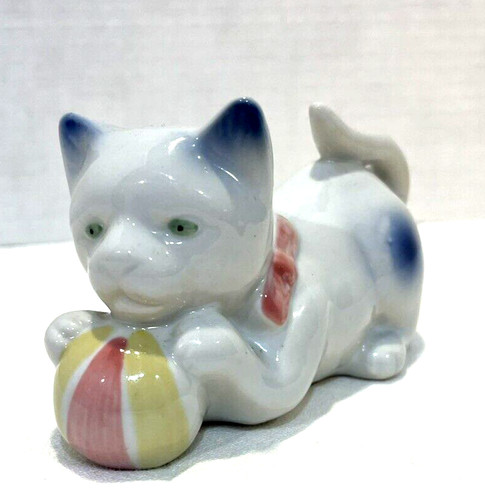 Statuina gatto porcellana - gatto,