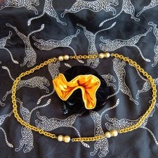 FENDI Collane Ciondoli Catena Oro 84cm Autentiche Rare con Sacchetto Portaoggetti