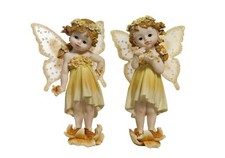 2 Pezzi Bomboniera Comunione Cresima Compleanno Fatina sul Fiore 19 Cm in Resina