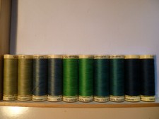 10 SPOLETTE FILO GUTERMANN 100% Poliestere 100 mt TONALITA' VERDE SALVIA VERDON