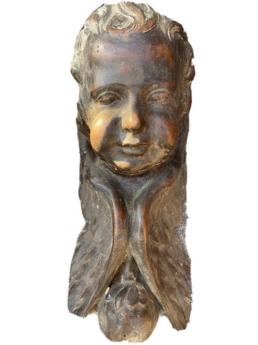 Scultura angelo legno fine 800 - legno,