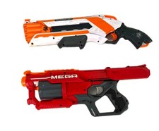 2 Nerf Mega Cycloneshock e Roughcut 2x4 pistola Fucile giocattolo by Hasbro -XXX