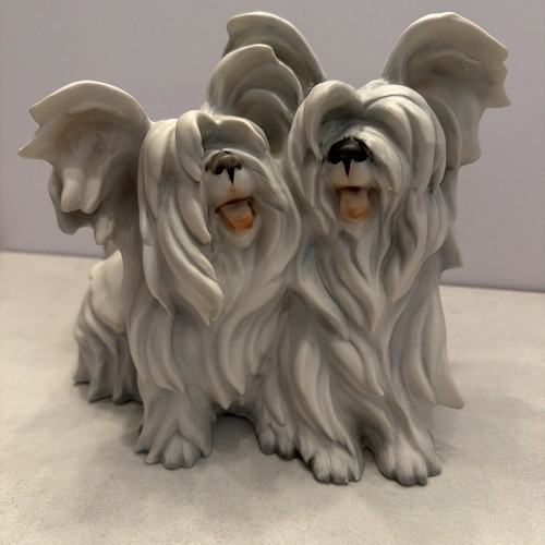Statuina cane maltese doppio