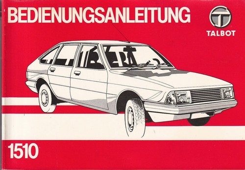 Talbot 1510 manuale istruzioni - 1510,