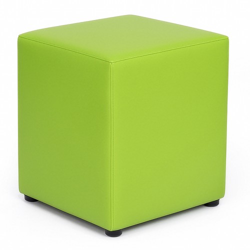 Cubo seduta ecopelle verde