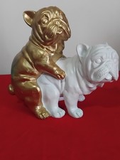 Statua coppia di bulldog