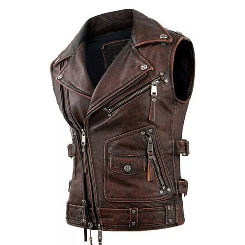 Gilet moto vintage - in, pelle
