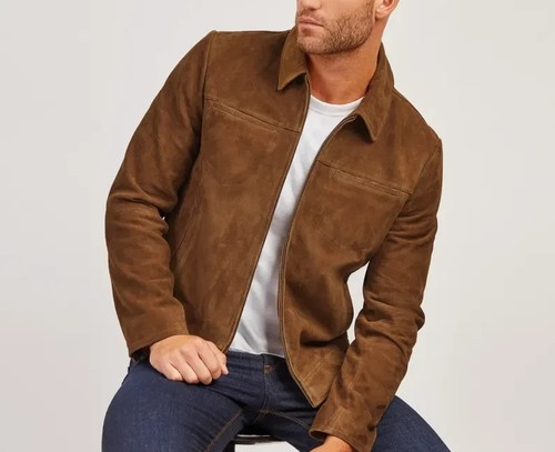 Giacca biker marrone - , vera