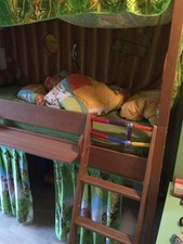 Letto a soppalco Paidi giungla legno massello rovere 