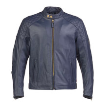 GIACCA MOTO ORIGINALE TRIUMPH BRADDAN PELLE BLU MLES2335 £450 A £250