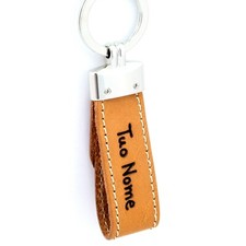 PORTACHIAVI IN PELLE INCISO CON NOME PERSONALIZZATO UOMO DONNA MOTO INCISIONE