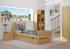 Otto varianti di letto stile giapponese x materasso 90x200 in Pino V-60.57-09