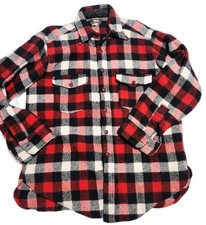 Giacca camicia shacket lana Woolrich vintage anni '50 rosso/nero/bianco western XL(16)
