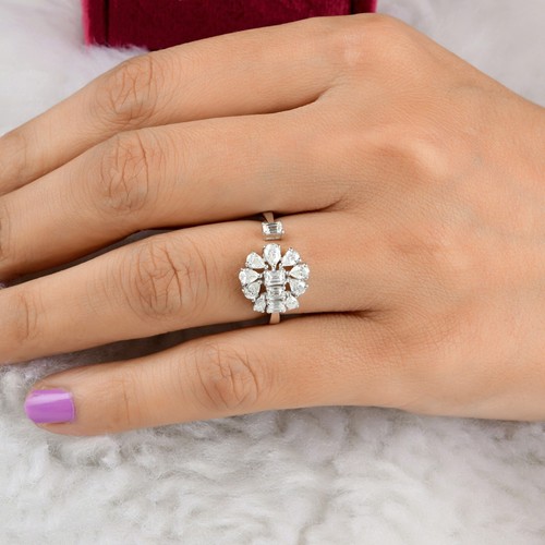 Anello nuziale fiore con - anello,
