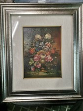 QUADRO VASO FIORI OLIO SU TELA FIRMATO VICI CICALA CON AUTENTICA