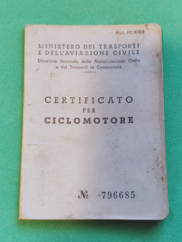 Libretto originale certificato - originale,