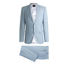 BOSS Abito Uomo Slim Fit In Misto Lana H Huge 50540759 Colore Celeste