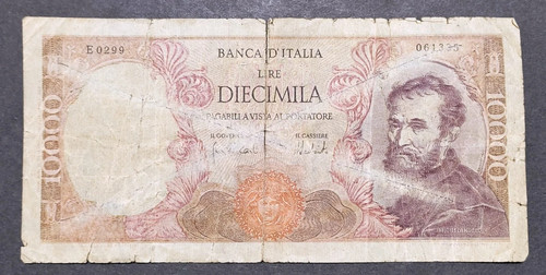 10000 lire michelangelo - lire,