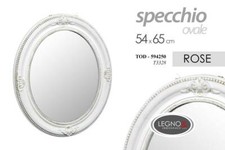 Specchio ovale il legno bianco