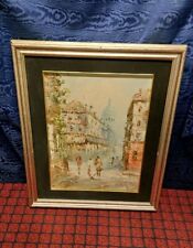 Quadro Dipinto Olio Su Tela Firmato Stile Impressionista Vintage Modernariato  