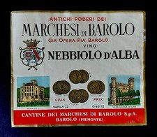 ETICHETTA VINO NEBBIOLO D' ALBA ANTICHI PODERI DEI MARCHESI DI BAROLO PIEMONTE