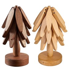 Set sottopiumino in legno stile albero per supporto per pentole calde e piatti
